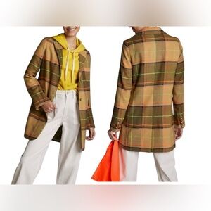 Vilagallo Multicolor Plaid Trench Coat Size 8